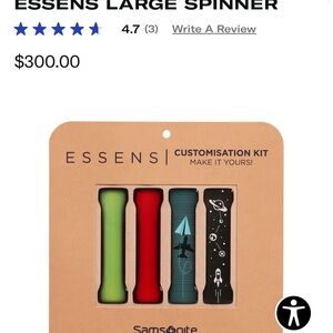 Samsonite Essens Customization Kit with Red, Teal, and Black Straps